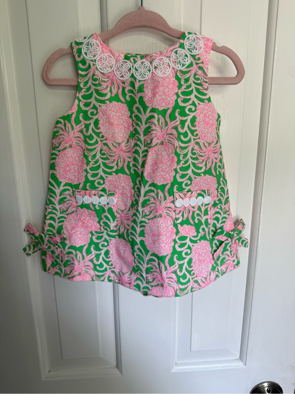 Lilly Pulitzer Pink Pineapple Print Shift Dress on Green
